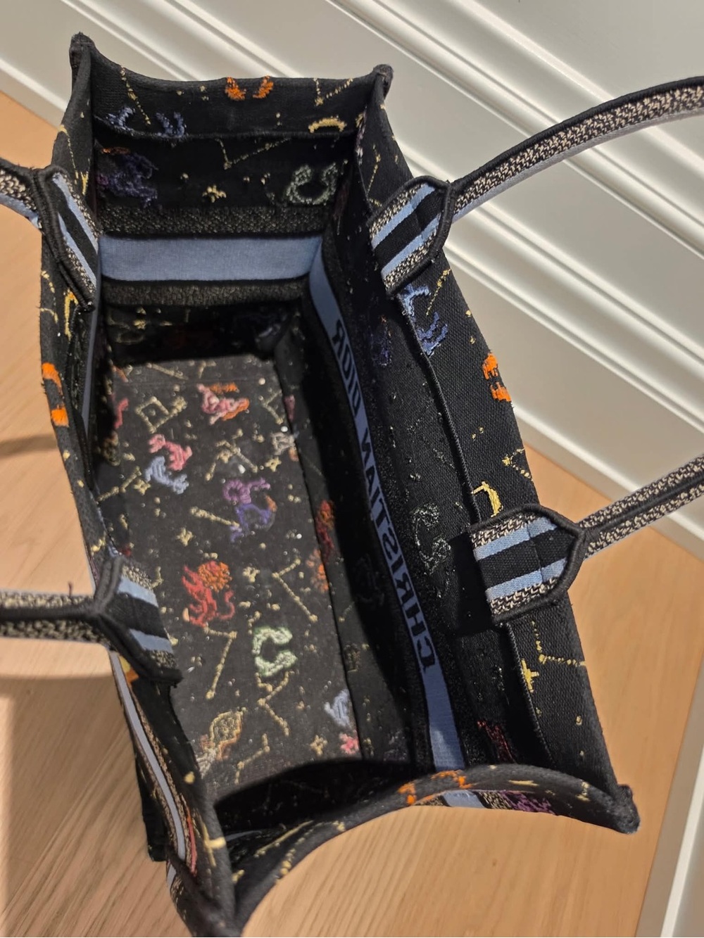 Dior Black Zodiac Embroidered Book Tote - Picture 9 of 12